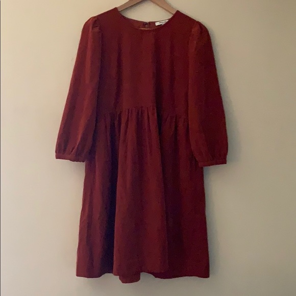 Madewell Corduroy Puffsleeve Mini Dress 